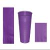 Baxters Party Bundles Bulk, Amethyst Purple, 40 Count 16 Ounce Plastic Cups, 50 Count Dinner Paper Napkins, 50 Count Beverage Paper Napkins, Pack Contains 140 Pieces Made in the USA view 1