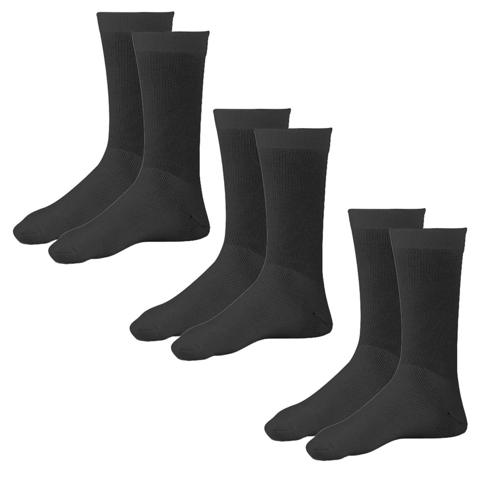 Ames Walker AW 130 Coolmax Crew Socks 20-30 mmHg (3 Pack) Black M