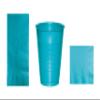 Baxters Party Bundles Bulk, Bermuda Blue, 100 Count 16 Ounce Plastic Cups, 100 Count Dinner Paper Napkins, 100 Count Beverage Paper Napkins, Pack Contains 300 Pieces Made in the USA view 1