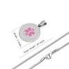 BAIYI HOPE Medical Alert ID Necklace for Women Free Engraving Heart-Shaped Emergency ID Dog Tag Pendants & Snake Chain 20in view 3