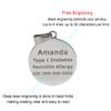 BAIYI HOPE Medical Alert ID Necklace for Women Custom Heart-Shaped Stainless Steel Dog Tag Personalized Medical Identification Pendants with 20" Snake Chain view 2