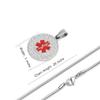 BAIYI HOPE Medical Alert ID Necklace for Women Custom Heart-Shaped Stainless Steel Dog Tag Personalized Medical Identification Pendants with 20" Snake Chain view 3