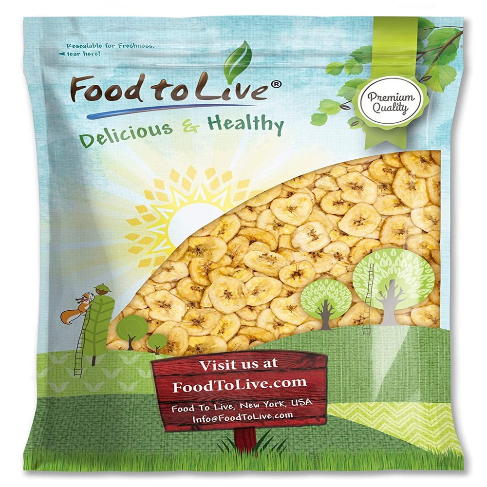 Food to Live Banana Chips, 4.5 Pounds  Sweetened, Unsulfured, Kosher, Vegan, Bulk, Crisp & Tasty Snack