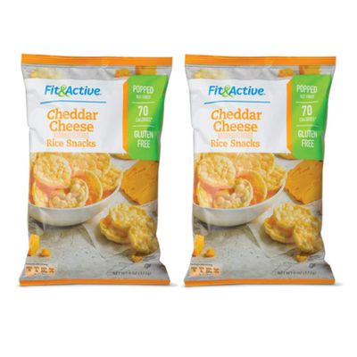 Fit & Active Gluten-Free Popped Cheddar Cheese Rice Snacks - 2 Bags (6 oz.)