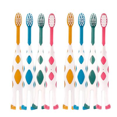 newrichbee 8 Packs Kids Toothbrush, Extra Soft Lovely Deer Toddler Toothbrush for Kids 2-8 Years (Pink&Orange&Blue&Green)