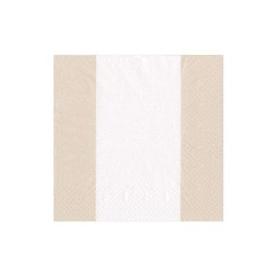 Caspari Bandol Stripe Paper Cocktail Napkins in Natural, 40 Count