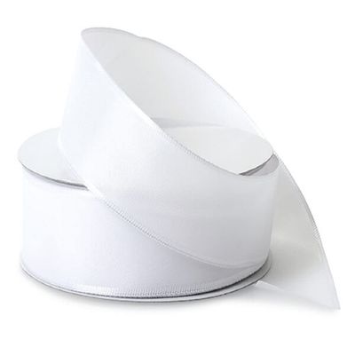 White Wired Taffeta Fabric Ribbon - 1 1/2in. x 50 Yards - 3 Spools