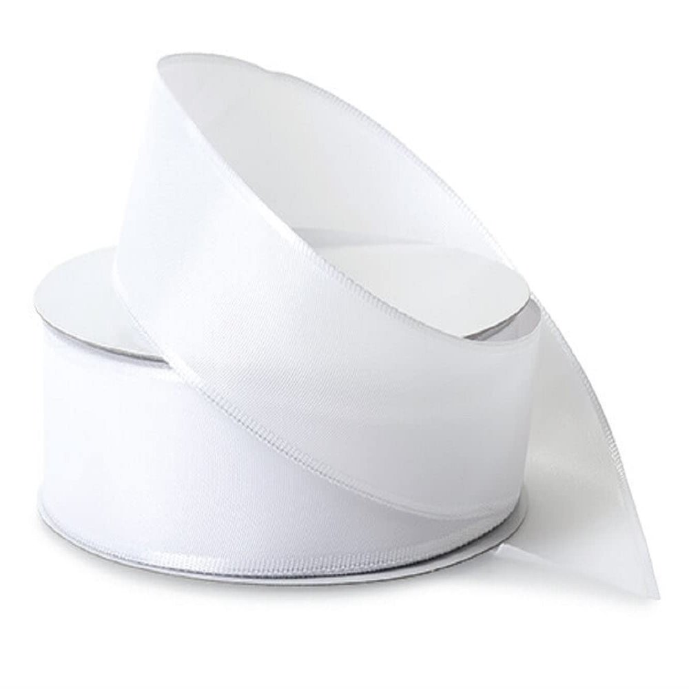 White Wired Taffeta Fabric Ribbon - 1 1/2in. x 50 Yards - 3 Spools