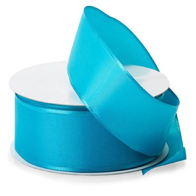 Turquoise Blue Wired Taffeta Fabric Ribbon - 1 1/2in. x 50 Yards - 3 Spools