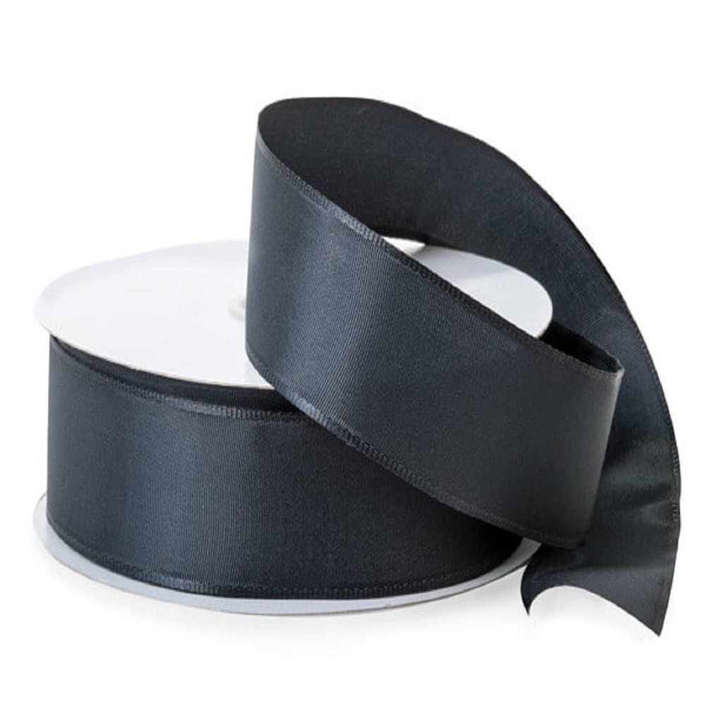 Black Wired Taffeta Fabric Ribbon - 1 1/2in. x 50 Yards - 3 Spools