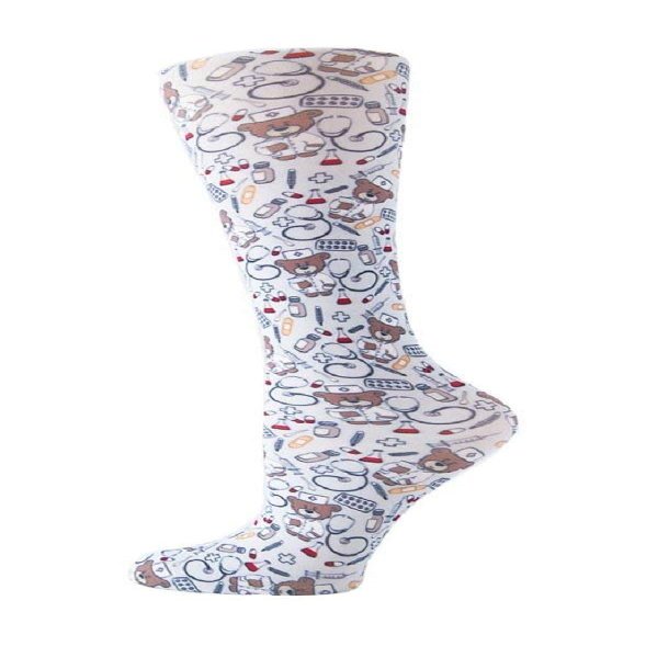 Cutieful Compression Socks Knit Wide Calf 10-18mm/HG (Nurse Bear)