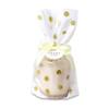 Gold Polka Dot Clear Cello Candy Favor Bags,Cellophane Cookie Treat Plastic Bags,With Gold Twist Ties, Pack of 50 view 3