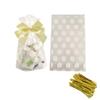 Tim&Lin White Polka Dot Clear Cello Candy Favor Bags,Cellophane Cookie Treat Plastic Bags,With Gold Twist Ties, Pack of 50 view 1
