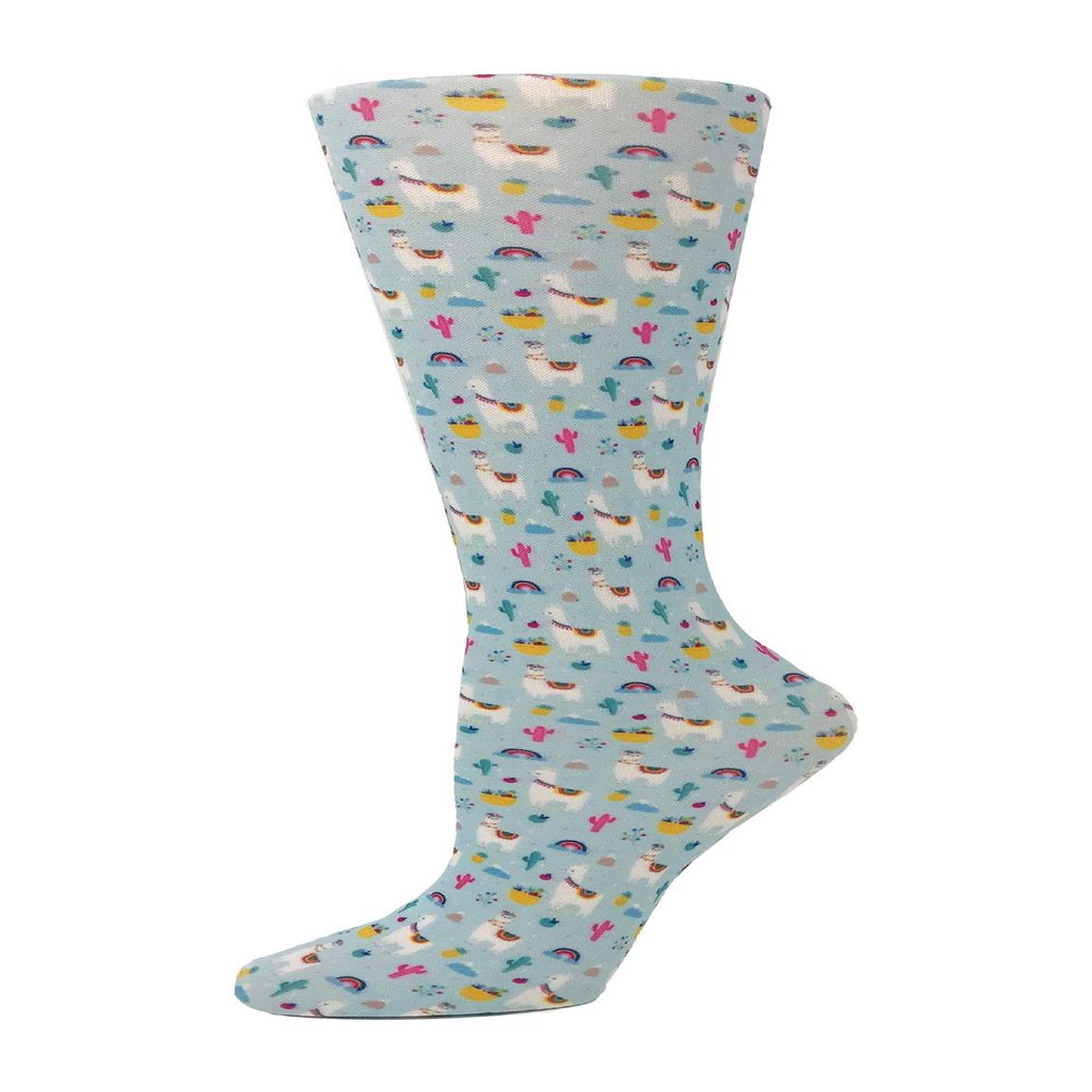 Cutieful Compression Socks Knit Wide Calf 10-18mm/HG (Llamas)