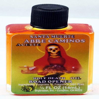 1 PIECE BRYBRADAN HOLY DEATH ROAD OPENER SPIRITUAL OIL SANTA MUERTE ABRE CAMINOS ACEITE ESPIRITUAL 1/2 FL OZ 14.7ML