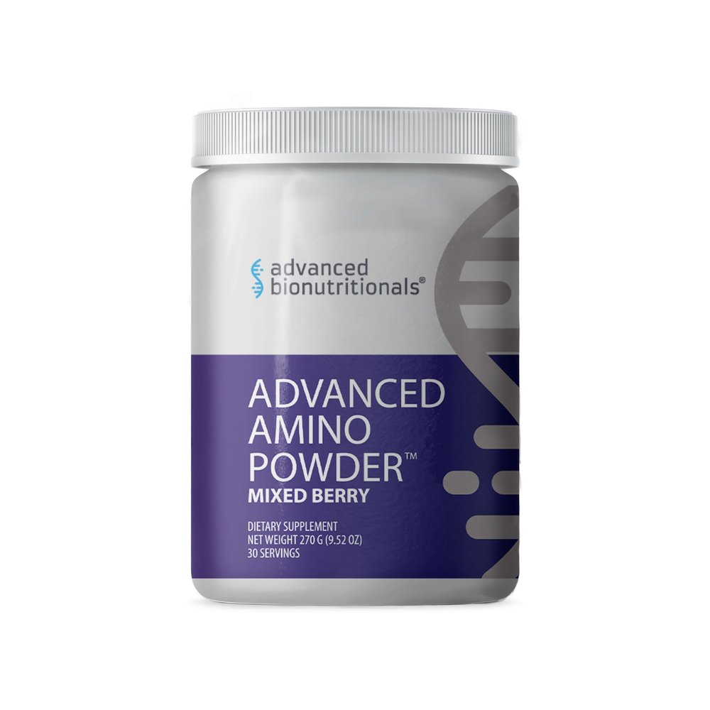 Advanced Bionutritionals  Advanced Amino Powder, Amino Acid Supplement, Build Muscle, Post Workout Recovery, Energy,Non-GMO, Gluten Free, Dairy Free, Vegan (30 Servings)