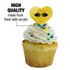 Birds of Prey Black Mask Club Logo Heart Love Cupcake Picks Toppers Decoration Set of 6 view 3