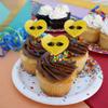 Birds of Prey Black Mask Club Logo Heart Love Cupcake Picks Toppers Decoration Set of 6 view 4