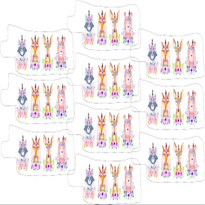 Nasogastric or Oxygen Tube precut Adhesive Tape Woodland Watercolor Theme x 10 Pack. (Left Side)