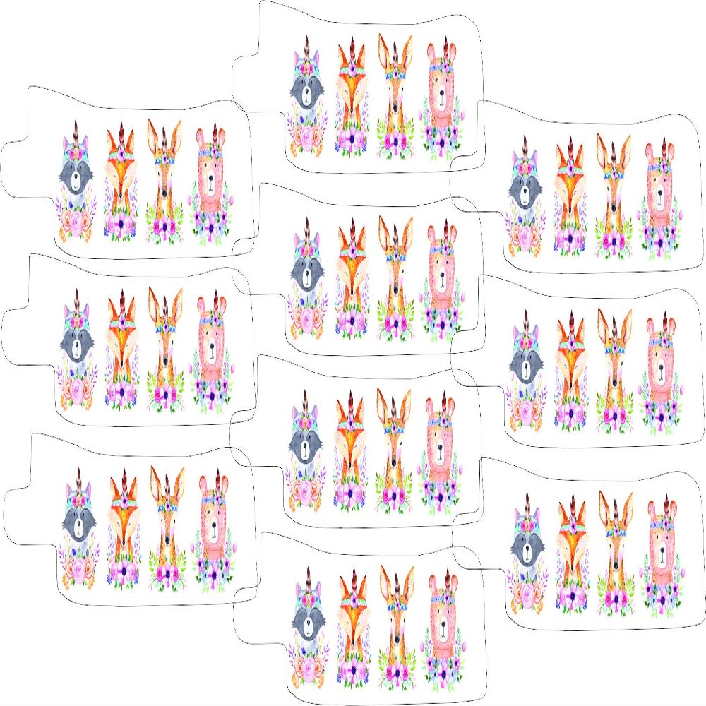 Nasogastric or Oxygen Tube precut Adhesive Tape Woodland Watercolor Theme x 10 Pack. (Left Side)