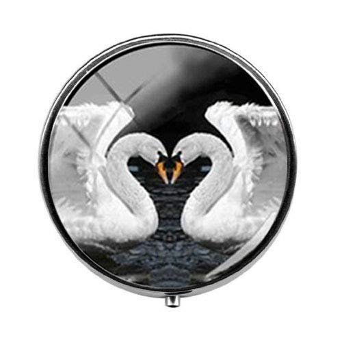 Beautiful Animal Swan Lovers Pill Box - Charm Pill Box - Glass Candy Box Art Photo Jewelry Birthday Festival Gift Beautiful Gift