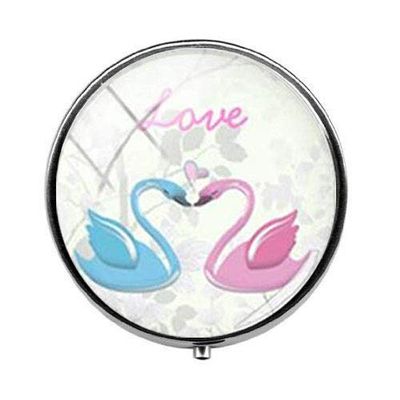 Beautiful Animal Swan Lovers Pill Box - Charm Pill Box - Glass Candy Box Art Photo Jewelry Birthday Festival Gift Beautiful Gift