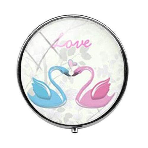 Beautiful Animal Swan Lovers Pill Box - Charm Pill Box - Glass Candy Box Art Photo Jewelry Birthday Festival Gift Beautiful Gift