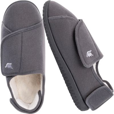EUROPEAN SOFTEST Premium Memory Foam Diabetic Slippers Comfortable Warm Plush Fleece Arthritis Edema Swollen House Shoes for Indoor & Outdoor