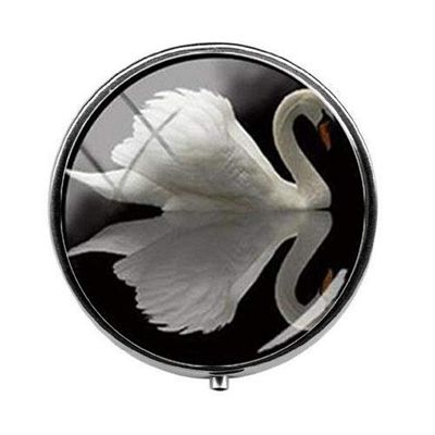 Beautiful Animal Swan Lovers Pill Box - Charm Pill Box - Glass Candy Box Art Photo Jewelry Birthday Festival Gift Beautiful Gift