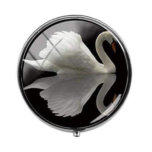 Beautiful Animal Swan Lovers Pill Box - Charm Pill Box - Glass Candy Box Art Photo Jewelry Birthday Festival Gift Beautiful Gift