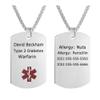 BBX JEWELRY Custom Medical Alert Necklace ID Pendant for Men Free Engraving view 1