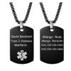 BBX JEWELRY First Alert Medical ID Necklace for Men Free Engraving Stainless Steel Medical Alert Necklace view 1