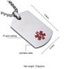 BBX JEWELRY 28 inches Personalized Medical Alarm Necklace Men Medical Alert Necklace ID Dog Tags Free Engraving view 2