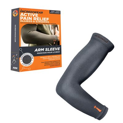 Incrediwear Arm Sleeve  Arm Sleeves for Men and Women to Help with Muscle Pain Relief and Muscle Recovery, Perfect for Baseball, Basketball, Football, Cycling and Working Out (Charcoal, Large)