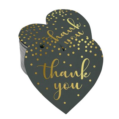 Inkdotpot Real Gold Foil Thank You Bridal Shower-Baby Shower-Retirement-Wedding-Birthday Tags Favor Hang Paper Tags 100 Pieces