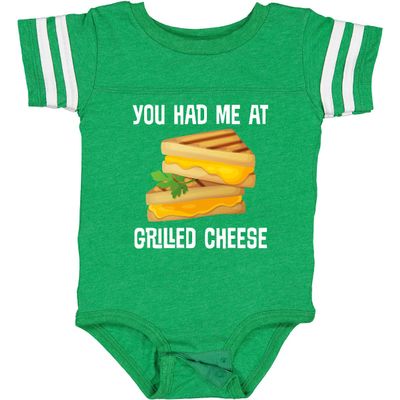 inktastic You Had Me At Grilled Cheese Sandwich Baby Bodysuit Newborn Football Green and White 3a6a1