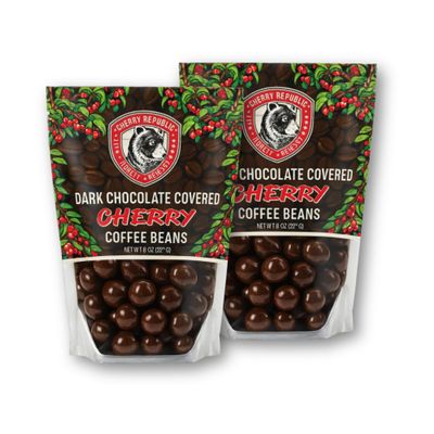 Cherry Republic Dark Chocolate Cherry Coffee Beans  Roasted Espresso Dark Chocolate Coffee Bean  2-Pack 8 Oz Bag