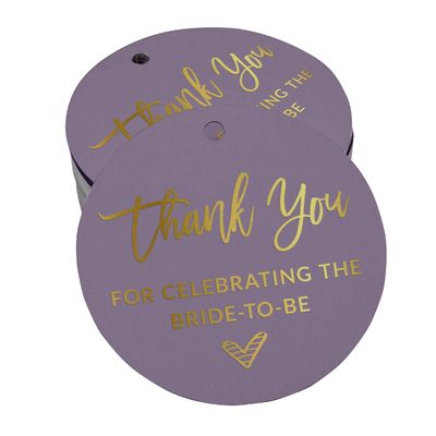 Inkdotpot Real Gold Foil Thank You for Celebrating The Bride to Be Bridal Shower Tags Favor Hang Paper Tags 100 Pieces