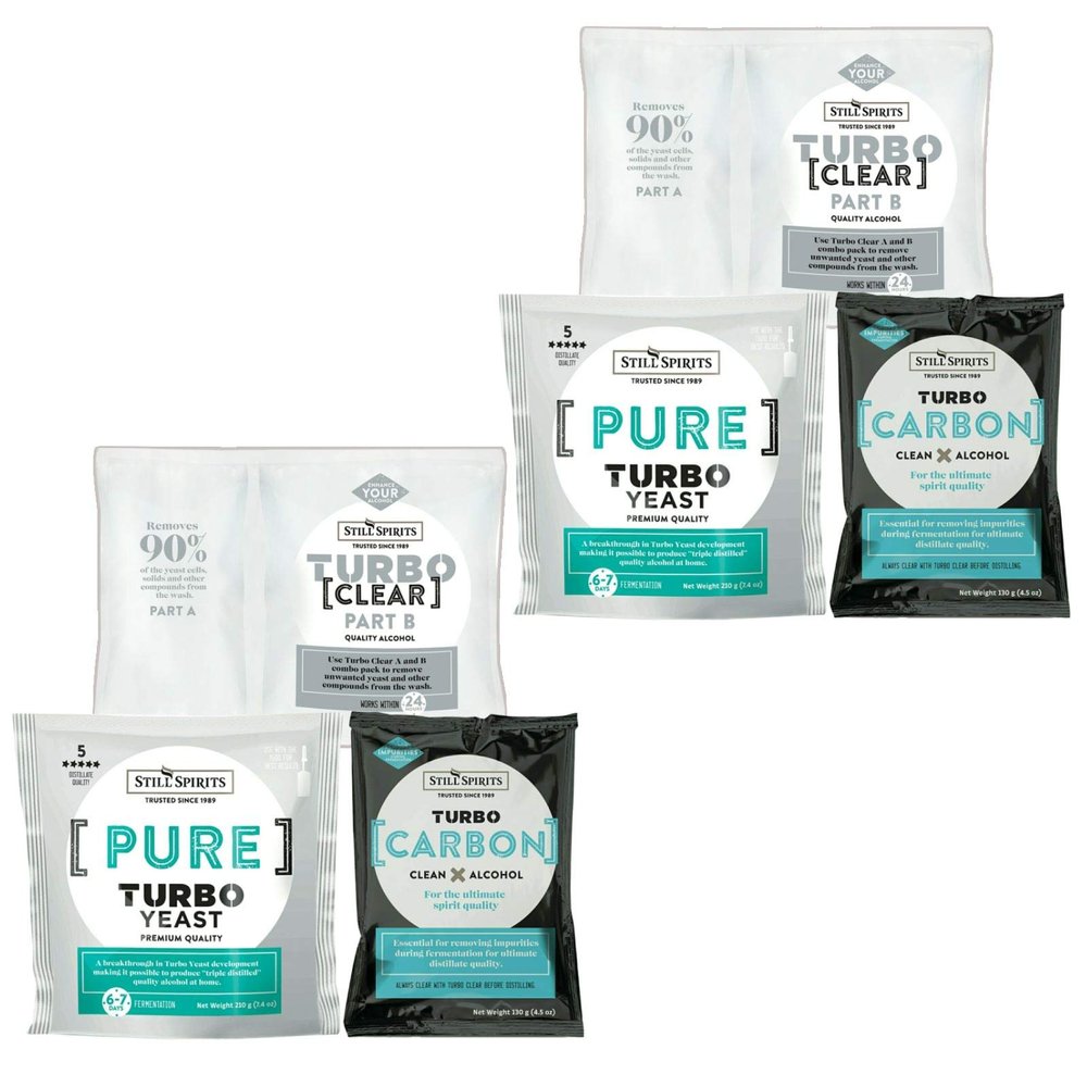 2x Still Spirits Pure Turbo Yeast, TurboClear, Liquid Carbon
