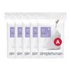 simplehuman Code A 150 Count, Dispenser Pack Custom Fit Liners, Drawstring Trash Bags, 4.5 Liter / 1.2 Gallon, White view 1