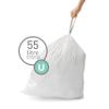 simplehuman Code U 100 Count, Dispenser Pack Custom Fit Liners, Drawstring Trash Bags, 55 Liter / 14.5 Gallon, White view 2