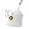 simplehuman Code F 100 Count, Dispenser Pack Custom Fit Liners, Drawstring Trash Bags, 25-30 Liter / 6.6-8 Gallon, White view 2