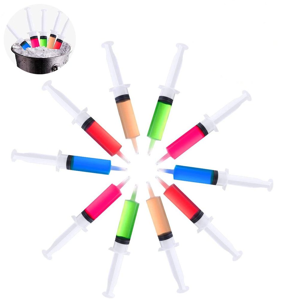 50 Pack Jello Shot Syringes, Reusable Safe and Washable Syringe Jello Shots with Caps for Halloween, Holiday, Birthday or Graduation Parties, Christmas Party Shots - Jello Shot Syringes 1.5 oz-L8
