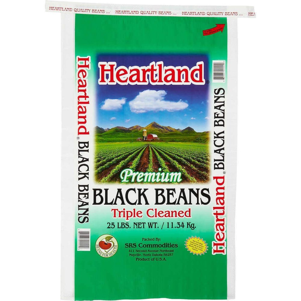 Heartland Premium Quality Black Beans, Triple Cleaned, 25 lbs