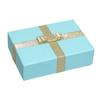 TAKEMEKI GIF-636-BLL Gift Box with Ribbon, Present, Wrapping, Packaging, Box, Paper Box, Durable, Rectangular, L Gold Ribbon, 4.1 x 5.9 x 1.8 inches (10.5 x 15 x 4.5 cm), Blue view 1