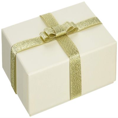 TAKEMEKI Gift Box, Glitter, White, Size L, Gold with Ribbon, Gift, Wrapping, Paper, Paste Box, Plain, Large, Accessories, Events, Birthday, Girlfriend, Boyfriend, Wedding, Celebration, Anniversary, Accessory Storage, Packaging, Simple, Cute, Stylish,