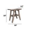 CoastalVogue Satori 18 Inch Gray Waterproof Teak Wood Shower Bench Stool Seat Chair for Inside Shower Provides Safety, Storage, and Organization for Bathroom Accessories view 3