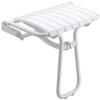23" Eleganto White Foldaway Wall Mount Handicap Shower Seat with Integrated Support Stand view 1