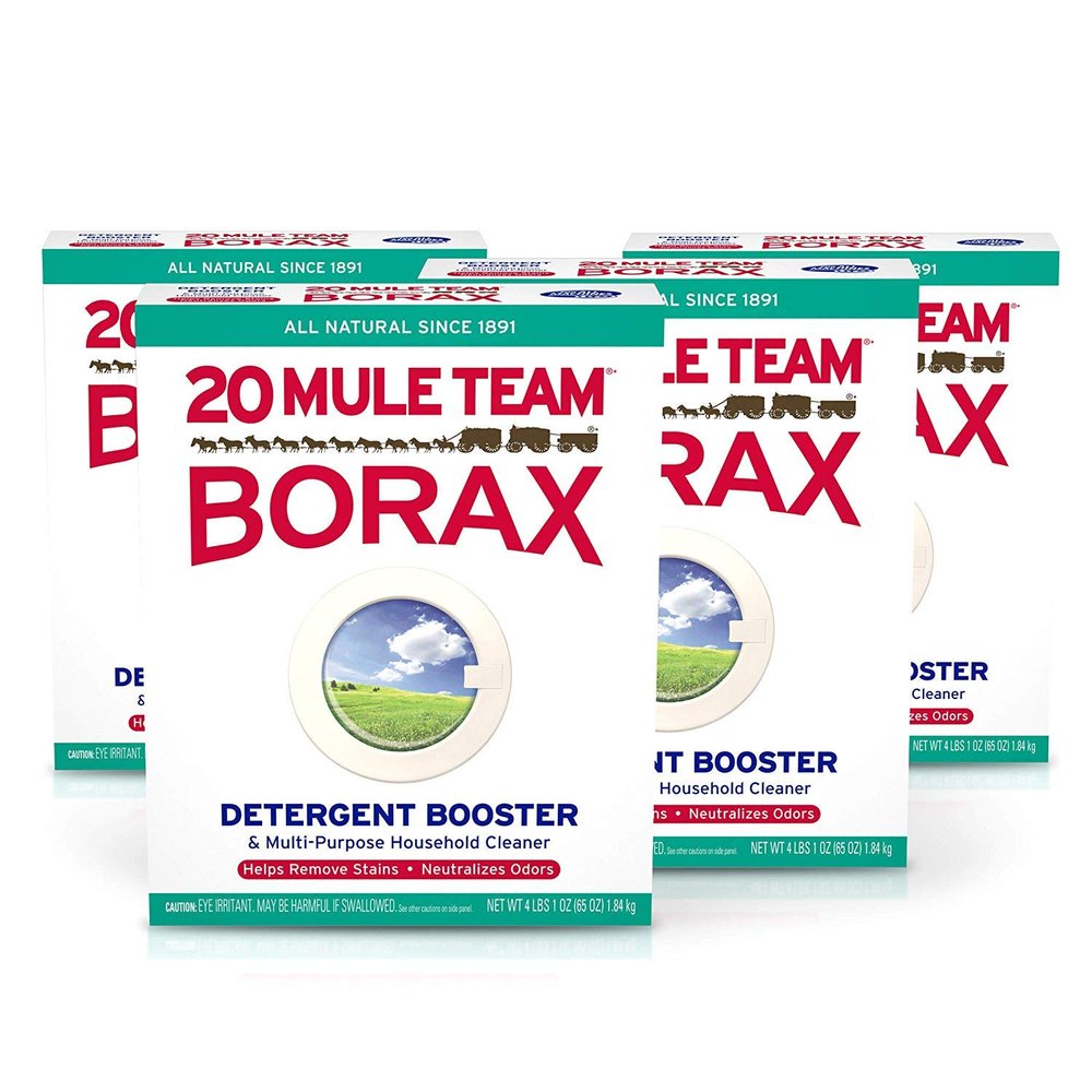20 Mule Team All Natural Borax Detergent Booster & Multi-Purpose Household Cleaner, 65 Ounce, 4 Count (2 Sets(Pack of 4))