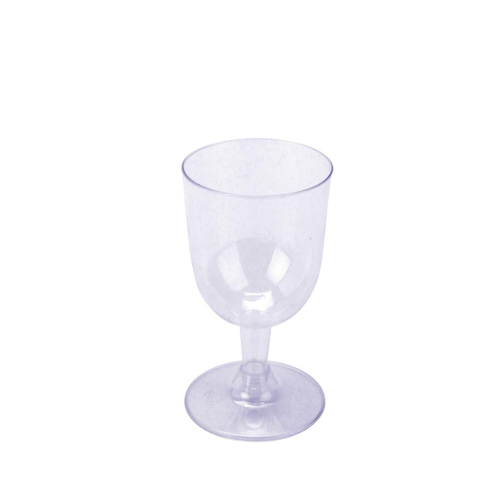 DecorFest 5.5 oz Premium Disposable Plastic Wine Glasses 4.75" (40-Count) Crystal Clear, Hard Plastic, 2 Piece Construction